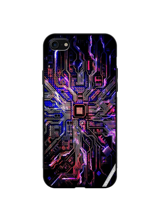 VR CREATIVE Protective Case Cover For Apple iPhone SE (2022) Techno Color Design Multicolour - Image 1