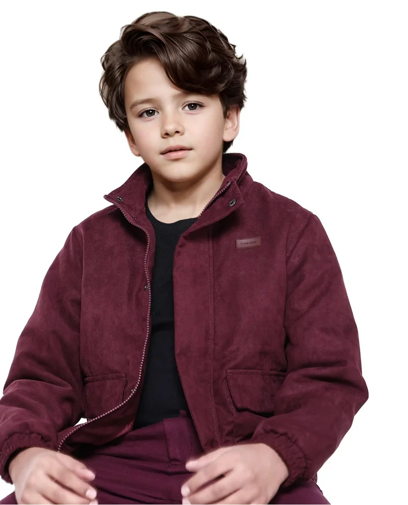 Rare Ones Rare Ones Kids Katpil Maroon Polyester Full Sleeve Solid Jacket