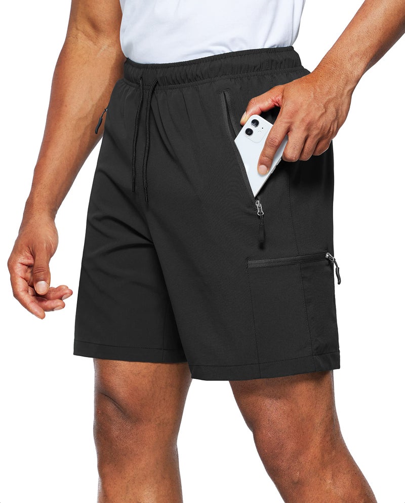 Viodia Men's Hiking Cargo Shorts Stretch Quick Dry Lightweight Workout Shorts for Men Casual Fishing Athletic Shorts with Pockets Black - Image 1