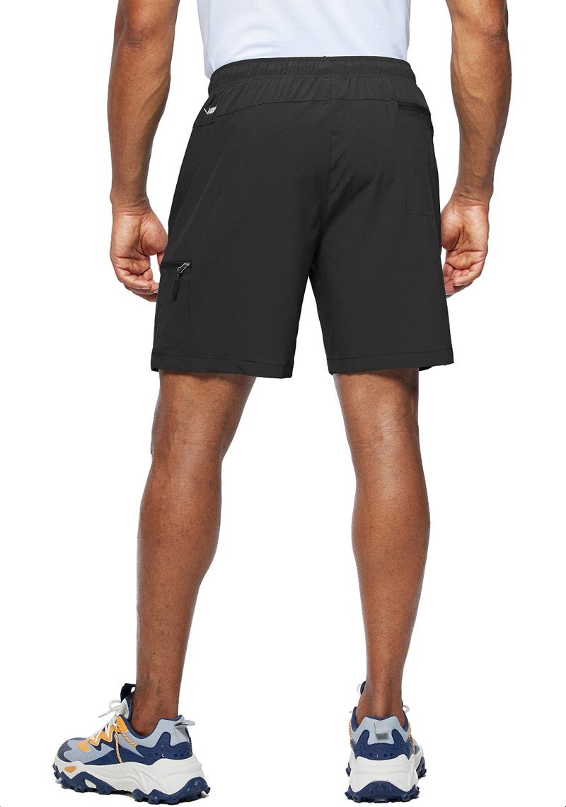 Viodia Men's Hiking Cargo Shorts Stretch Quick Dry Lightweight Workout Shorts for Men Casual Fishing Athletic Shorts with Pockets Black - Image 3