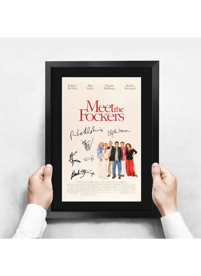 HWC Trading HWC Trading Meet the Fockers Robert DeNiro, Ben Stiller, Dustin Hoffman 16 x 12 inch Framed Gifts Printed Poster Signed Autograph Picture for Movie Memorabilia Fans - 16" x 12" Framed  - Image 3