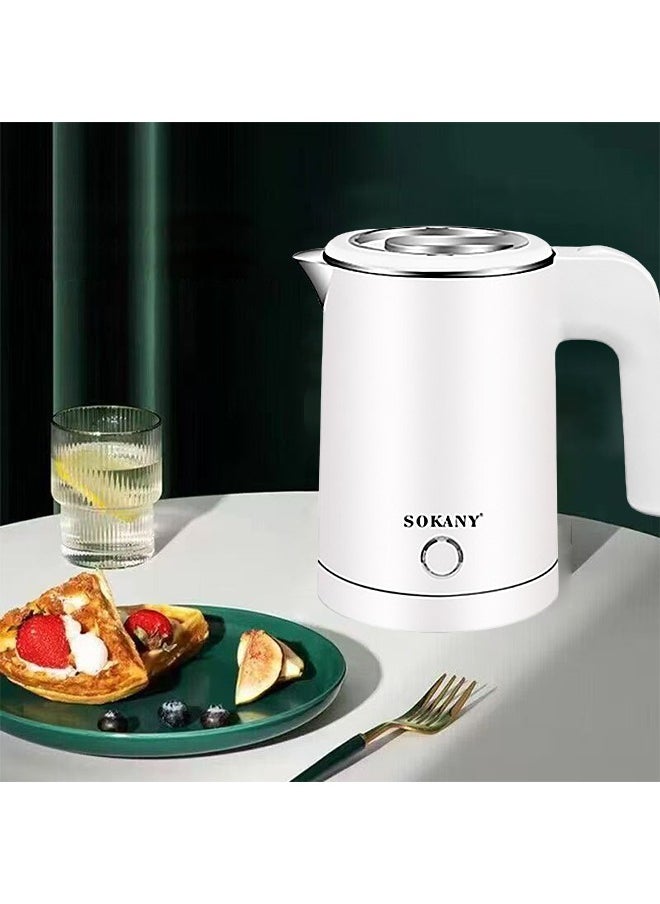 sokany Kettle Electric Kettle 0.5 L 600W Concealed Heating Element Double Insulation Fast Boiling White  - Image 3