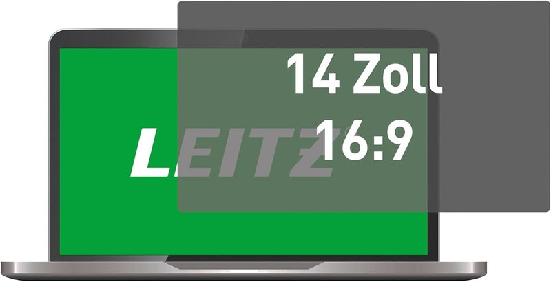 ليتز فلتر خصوصية لابتوب Leitz مقاس 14 بوصة (16:9)، فيلم حماية قابل للإزالة لأجهزة اللابتوب، مع فلتر الضوء الأزرق وحماية من الوهج، يمكن استخدامه على كلا الجانبين، متوافق مع شاشات اللمس، صنع في ألمانيا - Image 1