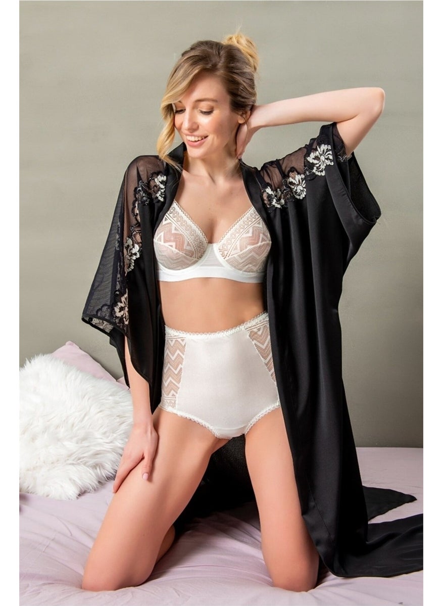 Magic Form 47427 Lace Kimono Dressing Gown-Ecru  - Image 1