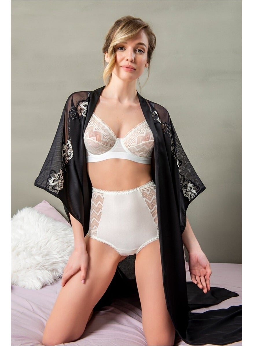 Magic Form 47427 Lace Kimono Dressing Gown-Ecru  - Image 2