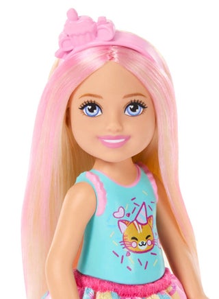 Club Chelsea 6-Inch Birthday-Themed Small Doll with Pink-Streaked Blonde Hair, Colorful Dress & 4 Party Accessories - view 5