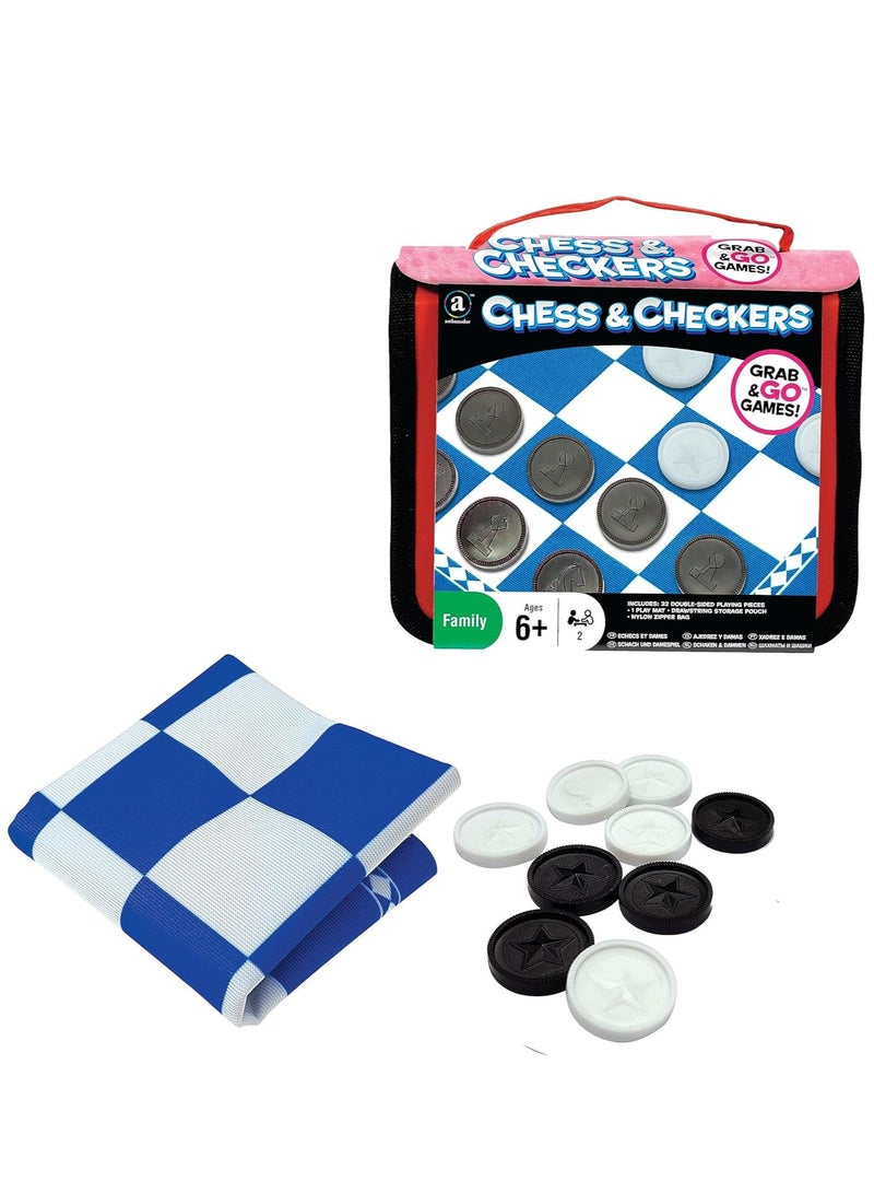 Ambassador Grab & Go Games - Travel Chess And Checkers - Image 1
