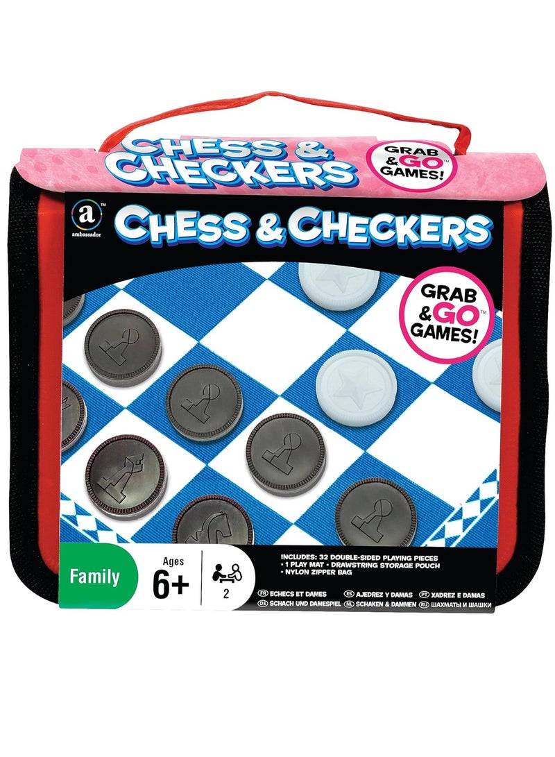 Ambassador Grab & Go Games - Travel Chess And Checkers - Image 4