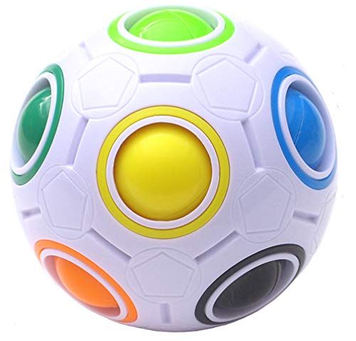 TANCH Magic Rainbow Ball Puzzle Cube Fidget Stress Relief Ball Brain Teasers Games Toys for Kids Adults 12 Holes - Image 1