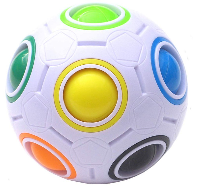 TANCH Magic Rainbow Ball Puzzle Cube Fidget Stress Relief Ball Brain Teasers Games Toys for Kids Adults 12 Holes - Image 3
