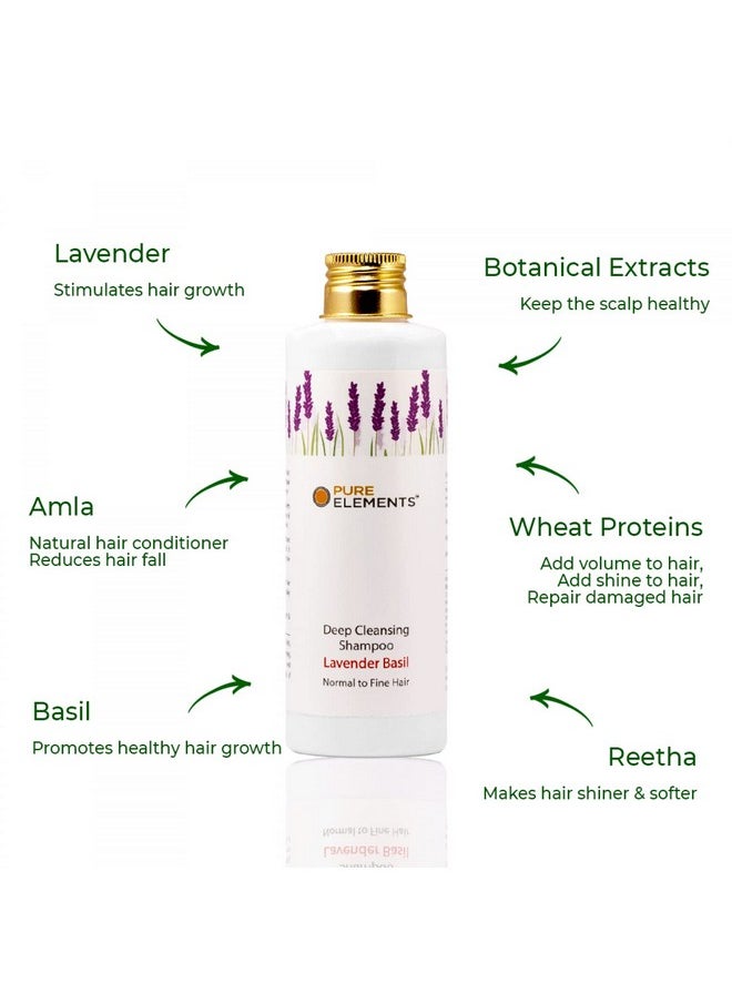 Pure Elements Lavender Basil Deep Cleansing Shampoo Cleansing Shampoo Infused With Precious Ayurvedic Herbs (200 Ml)  - Image 2