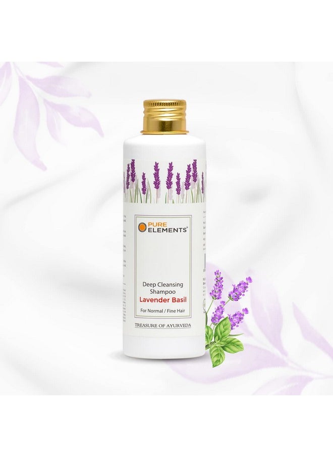 Pure Elements Lavender Basil Deep Cleansing Shampoo Cleansing Shampoo Infused With Precious Ayurvedic Herbs (200 Ml)  - Image 1