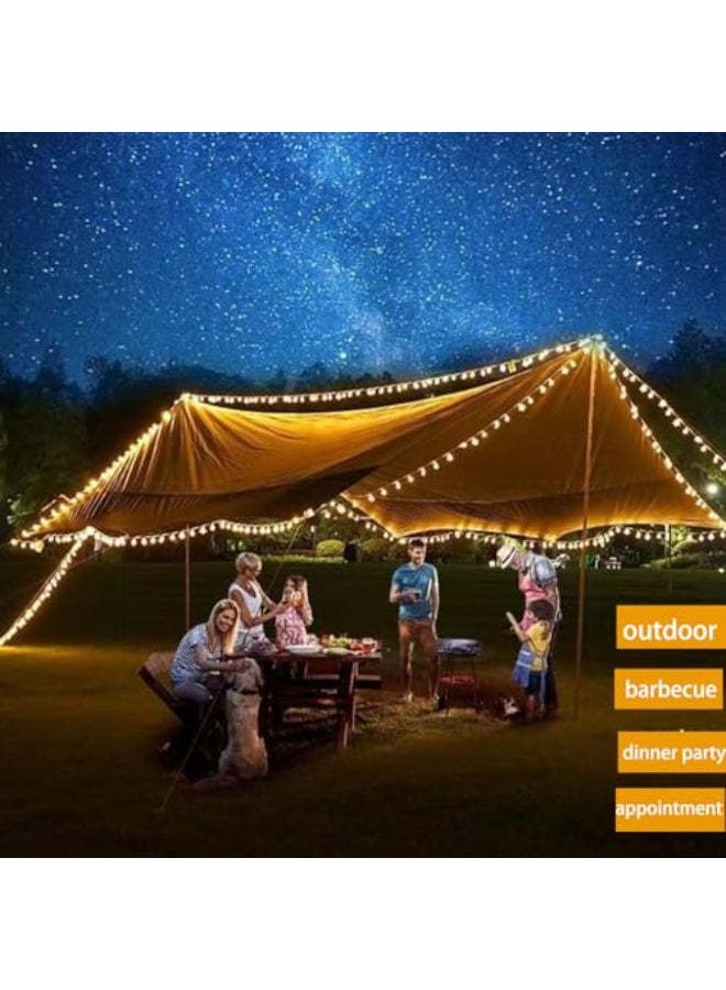 أضواء سلسلة شمسية بنجوم وكرات كريستالية، 1.5 متر 10 لمبات LED بيضاء دافئة، 4 أوضاع وميض - Image 4