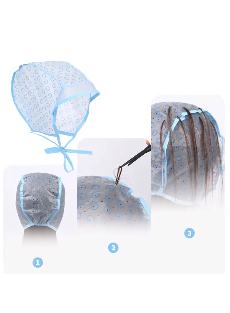 غطاء رأس بلاستيك ( غطاء رأس للصبغة و الهايلات ) للاستخدام مرة واحدة – قبعة صبغة الشعر مع رباط قابل للتعديل - Image 2