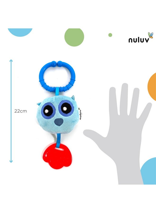 Nuluv Owl Teether Rattle Plush Toy, Soft & Cuddly with Stroller Attachment Ribbon for 3+ Months Babies - Image 4