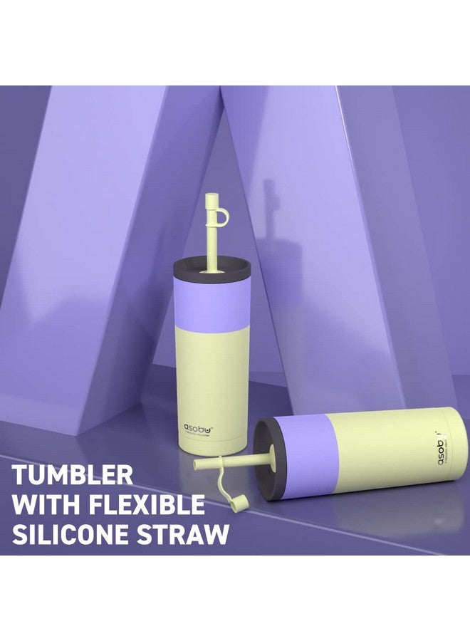 asobu كوب سيبي مزدوج الجدار من الفولاذ المقاوم للصدأ مع شفاطة مرنة من السيليكون سعة 20 أونصة (أصفر فاتح) - Image 3