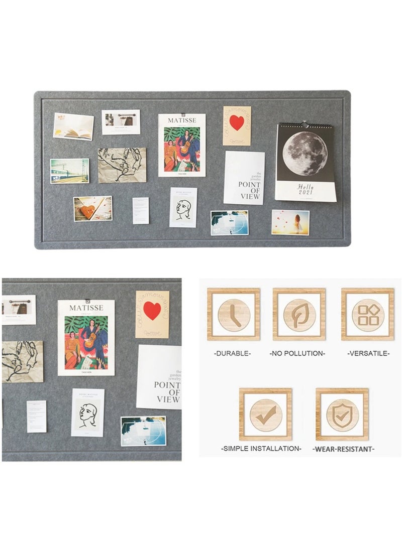 تابيت 180x120cm قابلة للطي كبيرة شعرت لوحة الإعلانات ، لوحة السلطة البديل للجدار ، لوحة عرض الصورة الزخرفية لإطار المدرسة ، جدران المنزل والمكتب (الرمادي) - Image 3