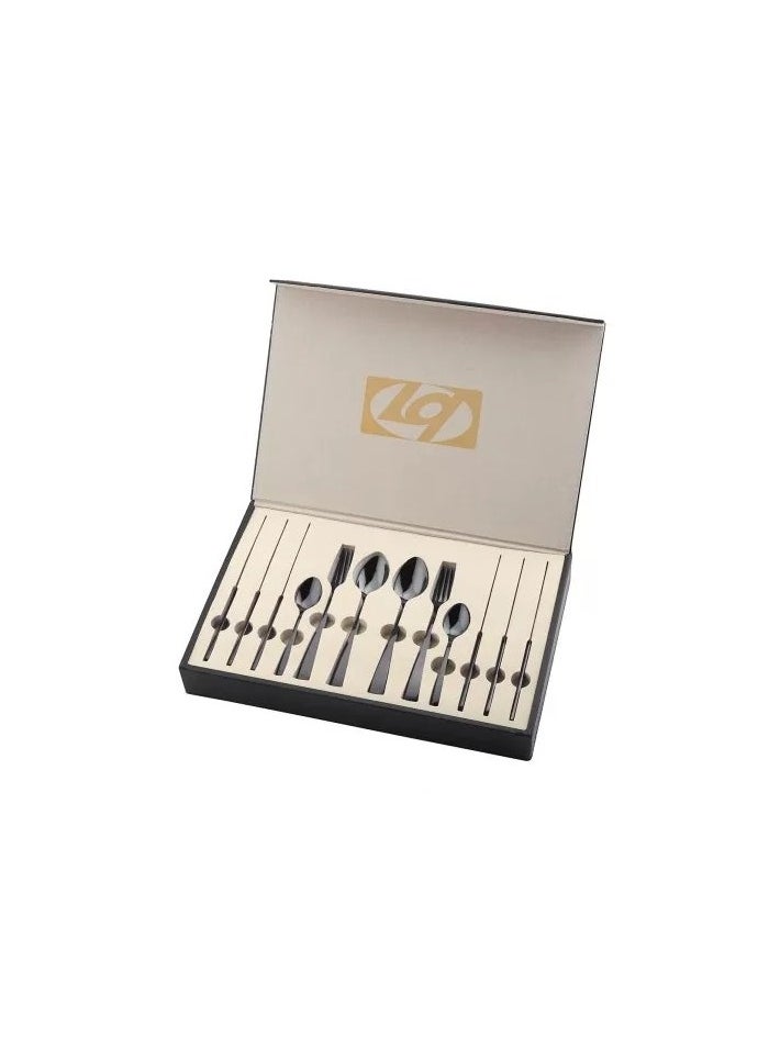 MODERN HOME Set of forks and spoons, 24 pcs, stainless steel, titanium coating DA141C023-TBM  - Image 1