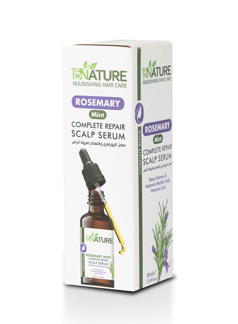 ByNature By Nature Rosemary & Mint Complete Repair Scalp Serum – Nourishing & Strengthening Treatment, 50ml - Image 1