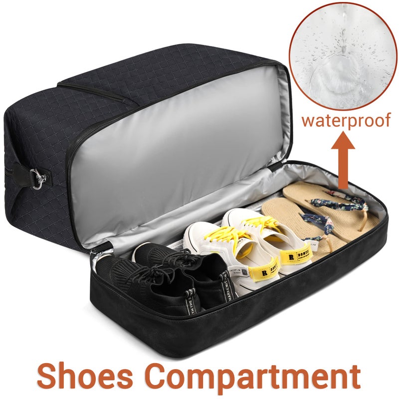 TIBES Travel Weekender Bag for Women, 21" Overnight Bag with Shoe Compartment 50L Large Travel Duffel Bag Carry On Tote for Weekend, Overnight, Business Trips, Water Resistant - Image 3