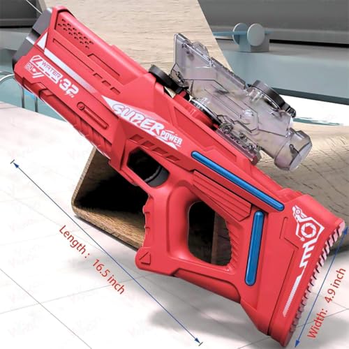 VikriDA Electric Water Blaster for Kids & Adults | 900CC Automatic Squirt Gun with Rechargeable Battery | Up to 26 ft Range | Backyard Water Fun Toy – Red - Image 5