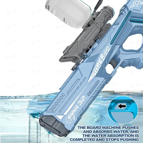 VikriDA Electric Water Blaster for Kids & Adults | 900CC Automatic Squirt Gun with Rechargeable Battery | Up to 26 ft Range | Backyard Water Fun Toy – Red - Image 3
