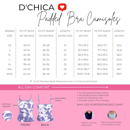 DChica Padded Camisole Bra for Women, Sleeveless Undershirts Cami Vest with Adjustable Straps Cotton Camisole Tank Top/Innerwear for Women (Pack of 1) Solid Colors - Image 2