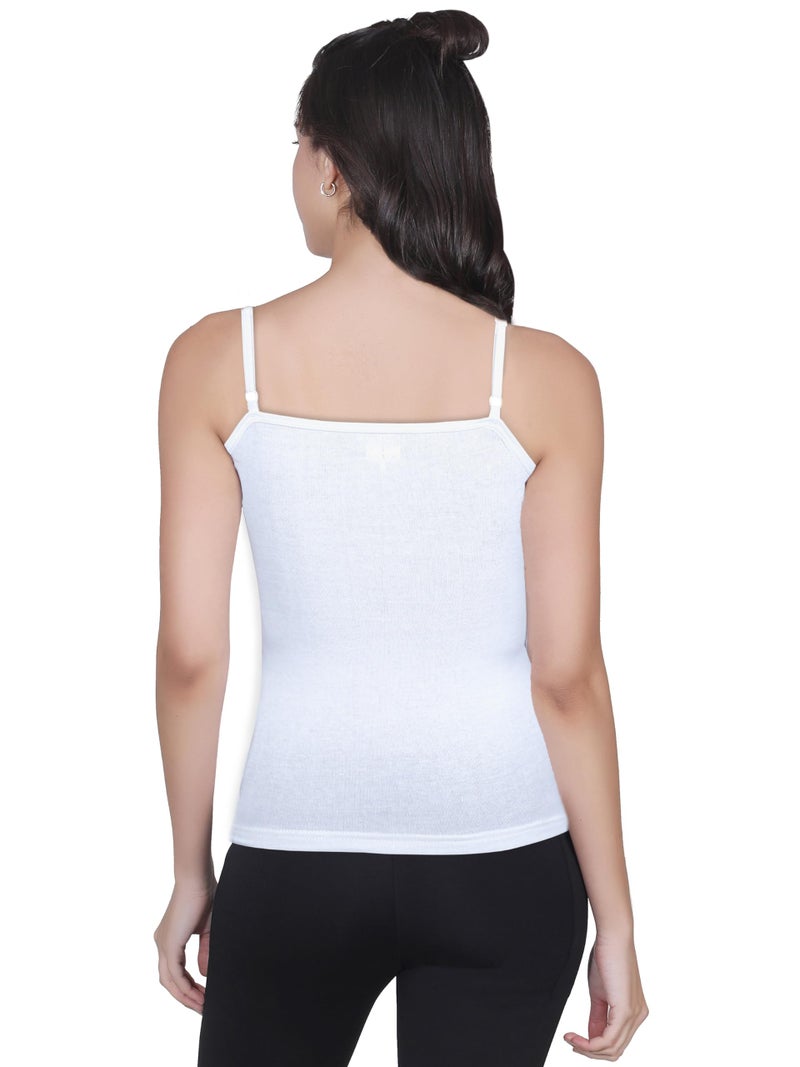 DChica Padded Camisole Bra for Women, Sleeveless Undershirts Cami Vest with Adjustable Straps Cotton Camisole Tank Top/Innerwear for Women (Pack of 1) Solid Colors - Image 5