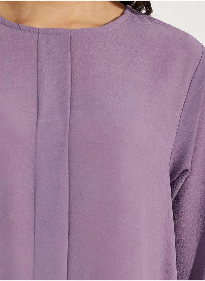 Styli Front Pleat 3/4 Sleeves Regular Fit Tunic