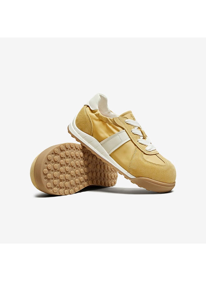 Basto Peach Blossom Autumn Ballet Training Shoes Thick Sole Women's Casual Shoes D3165cm5 Yellow/white Size 39 - Image 3