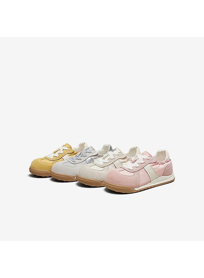 Basto Peach Blossom Autumn Ballet Training Shoes Thick Sole Women's Casual Shoes D3165cm5 Yellow/white Size 39 - Image 4