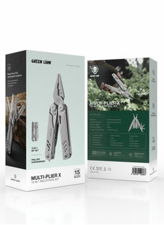 GREEN LION Multi-Plier X 15 In 1 Multi Tool Kit / Plier / Wire Cutter /Bottle Opener / Scissor/ Screwdriver/ File/ Can Opener/Compact & Portable/Durable For Camping and Hiking - Silver  - Image 4