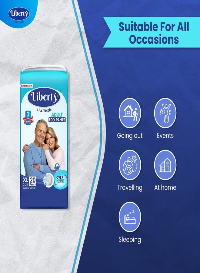 Liberty Eco Adult Diaper Pants Unisex, X-Large 2x20 Pcs, Waist Size (96-165 cms | 38-65 Inches) (Pack of 2) - Image 4