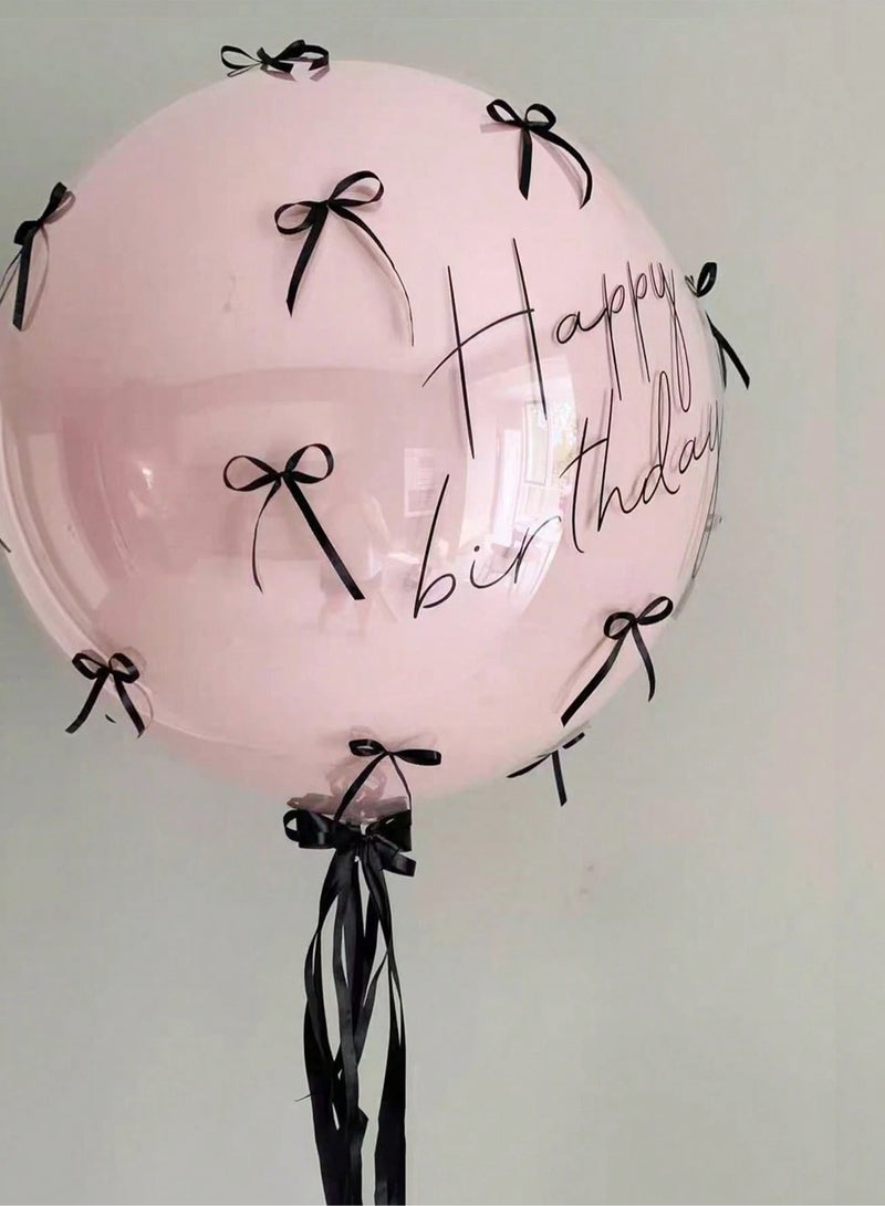 Birthday decoration balloon set of 16 pieces, including white and pink balloons, cute bows, and ribbon for decoration – perfect for birthday parties, baby showers, graduations, and all special occasions.  - Image 3