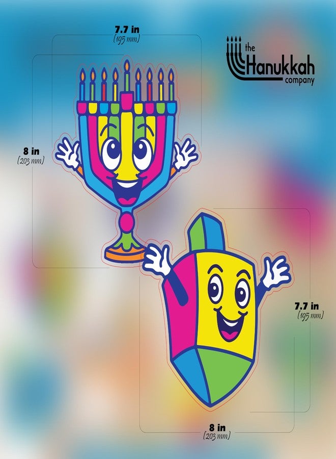 Izzy 'n' Dizzy Hanukkah Swirl Decorations, 8 Foil Swirls with 8 Hanukkah Cutouts, Menorah, Dreidel and Gelt Decorations - Multicolored - Image 4