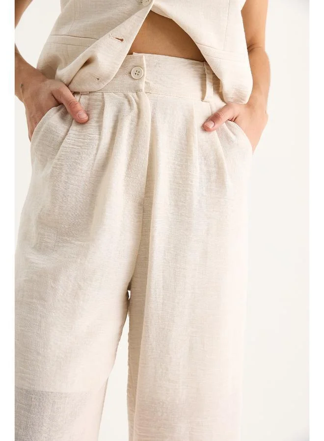 Ginger  Button Up Relaxed Fit Vest & Pant Coord Set for Women | Best Price UAE