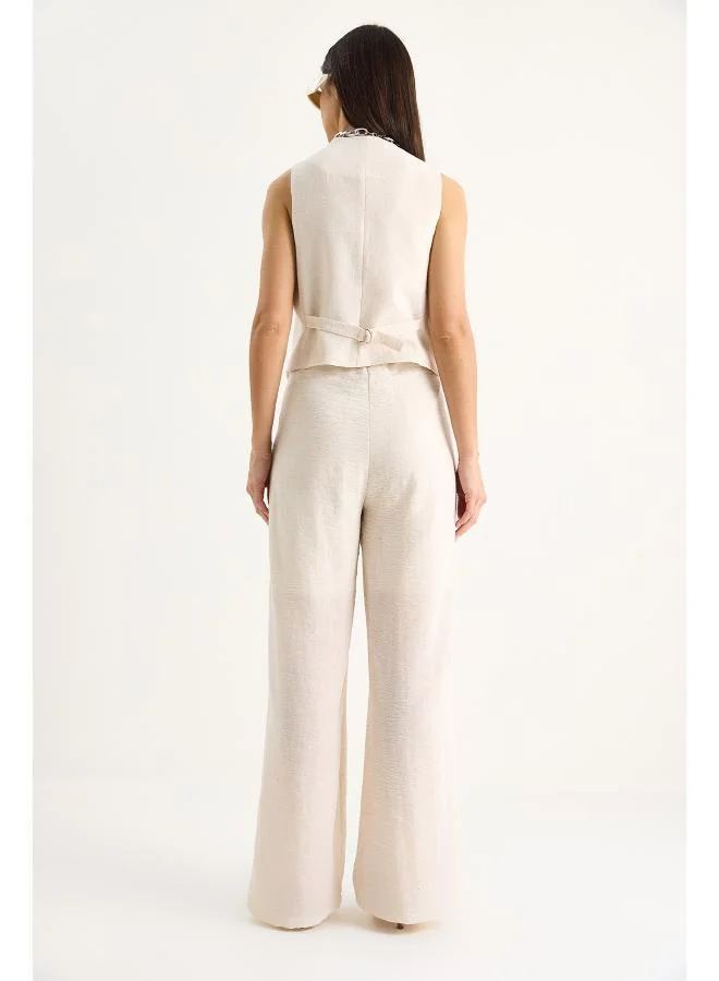 Ginger Button Up Relaxed Fit Vest & Pant Coord Set