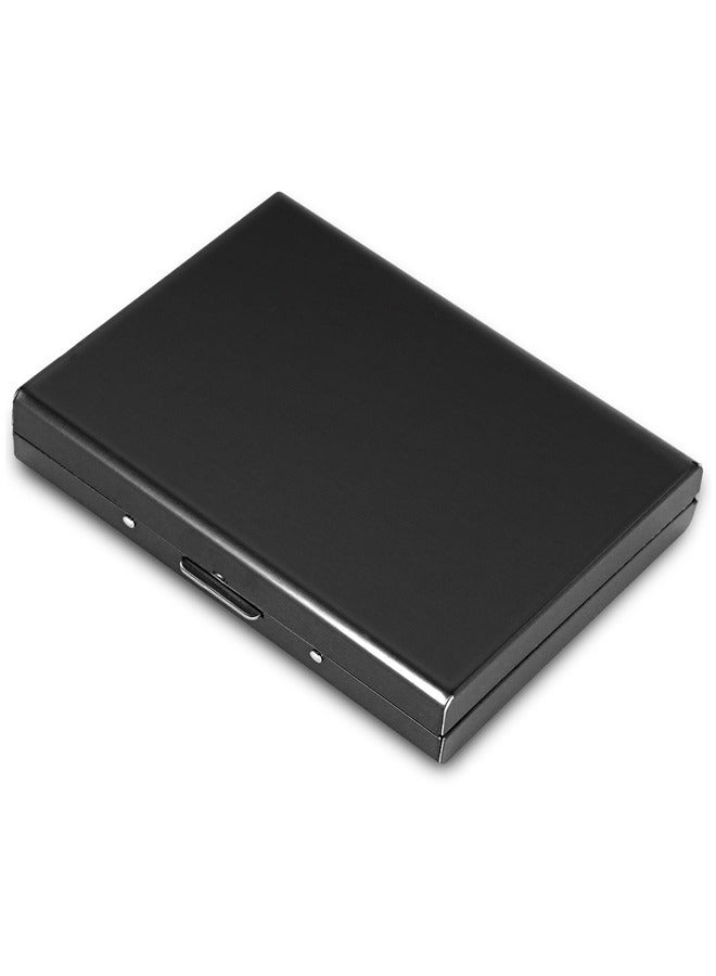 Aluminum Alloy Card Holder, RFID Protected, Unisex Adults, Black, 10 Card Slots, Modern Style  - Image 1