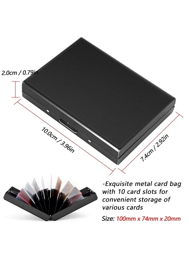 Aluminum Alloy Card Holder, RFID Protected, Unisex Adults, Black, 10 Card Slots, Modern Style  - Image 2