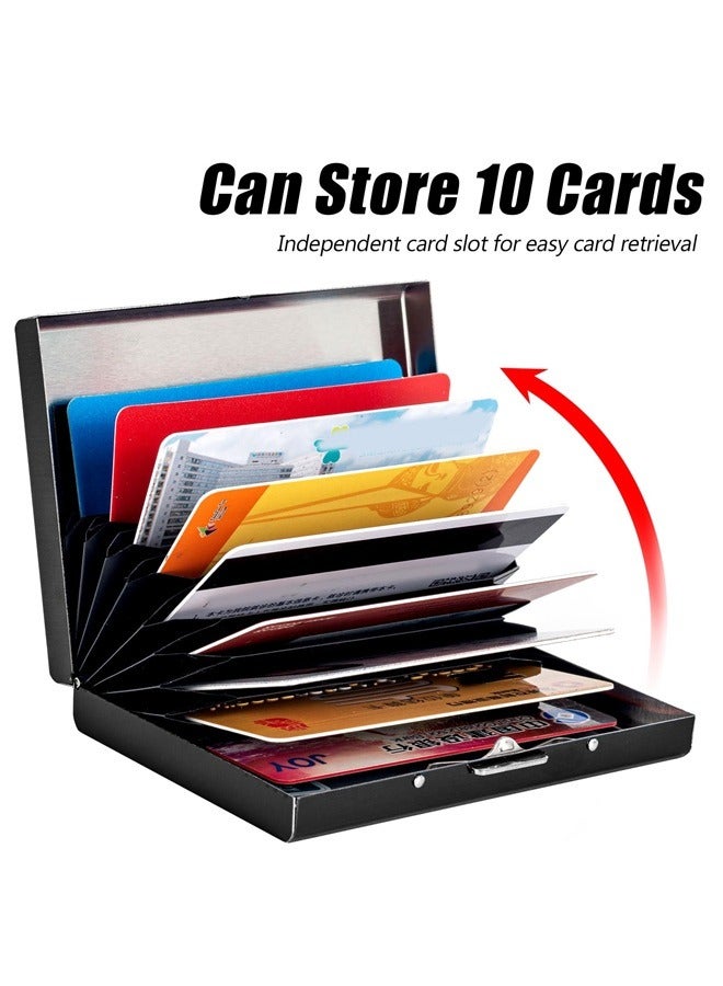 Aluminum Alloy Card Holder, RFID Protected, Unisex Adults, Black, 10 Card Slots, Modern Style  - Image 3