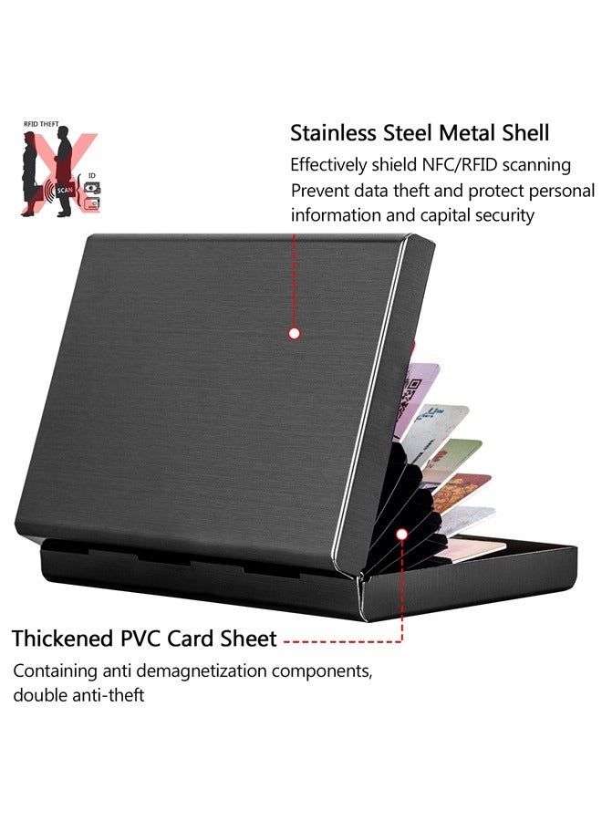 Aluminum Alloy Card Holder, RFID Protected, Unisex Adults, Black, 10 Card Slots, Modern Style  - Image 5