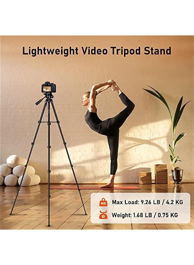 Arabest Tablet Tripod Stand for Phone Cameras, Lightweight Travel Tripod with Remote Control and Carry Bag, Compatible with iPad iPhone DSLR Projector, 2-in-1 Mount for Cell Phones and Cameras - Image 4