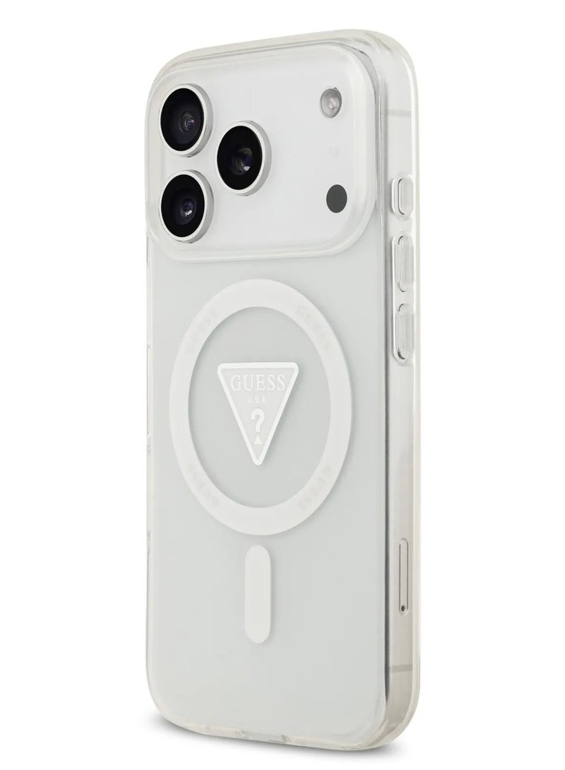 GUESS iPhone 17 Pro MagSafe Case IML Gradient with Printed Triangle Logo / Easy Snap On / Drop Protection / Slim Profile / Back Cover - Transparent - Image 3