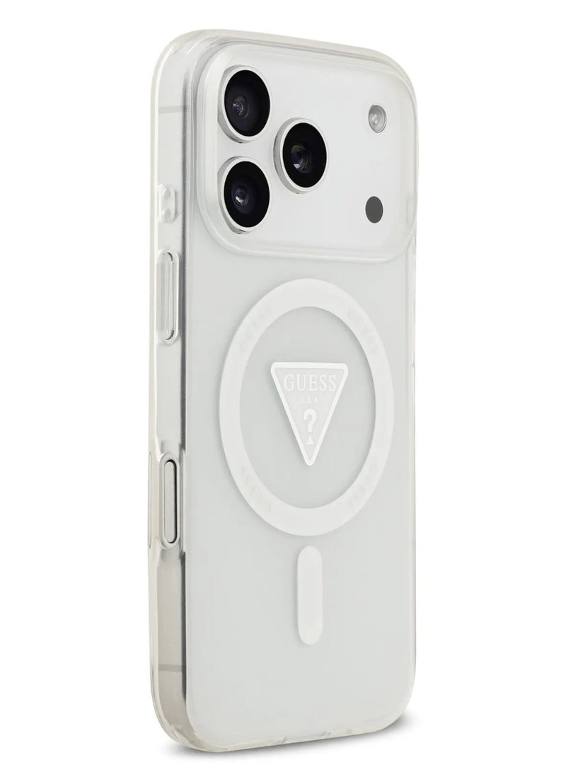 GUESS iPhone 17 Pro MagSafe Case IML Gradient with Printed Triangle Logo / Easy Snap On / Drop Protection / Slim Profile / Back Cover - Transparent - Image 4