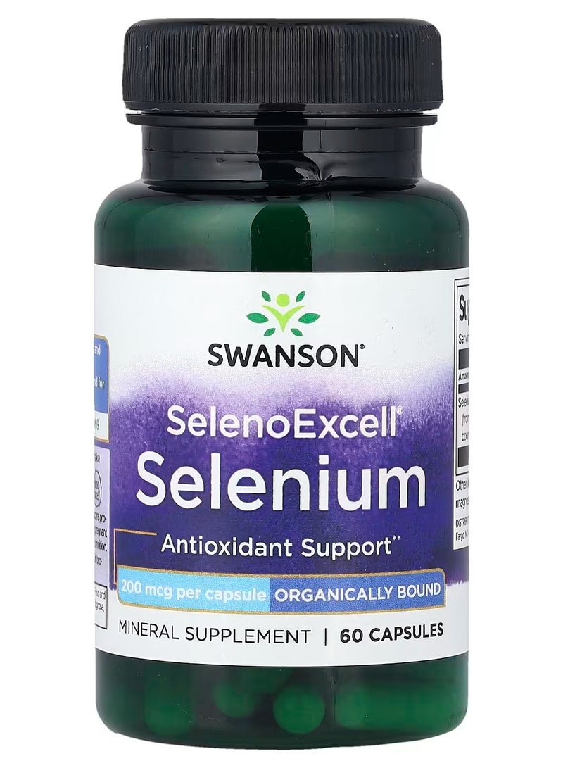 سوانسون، سيلينو إكسيل®، سيلينيوم، 200 ميكروغرام، 60 كبسولة