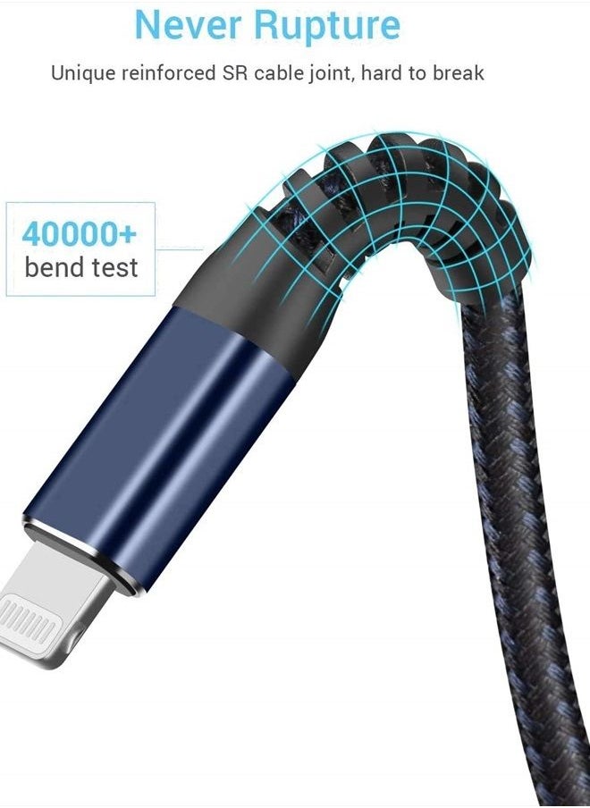 SMALLElectric Apple MFi Certified 2pack iPhone Charger 6ft,Lightning Cable Long 6 Foot Cord, Fast Charging Cables for 12/11/11Pro/11Max/ X/XS/XR/XS Max/8/7/6/5S/SE/iPad Mini Air (Blue)  - Image 3
