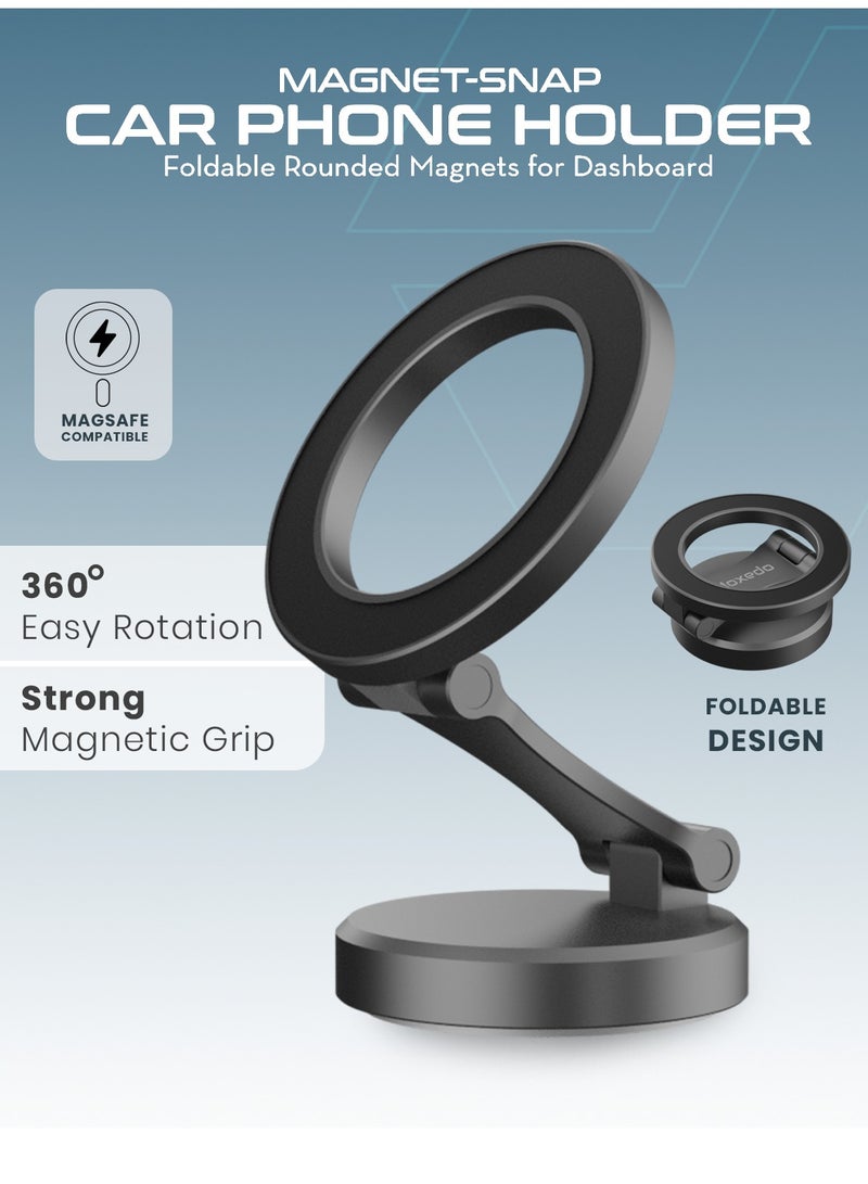 Moxedo Magnet-Snap Car Phone Holder Car Mount,360° Rotation Magnetic Phone Holder for Car, Mobile Holder for Car Accessories Compatible for iPhone 16 15 Pro Max Plus 14 13 12 and All Phones - Image 2
