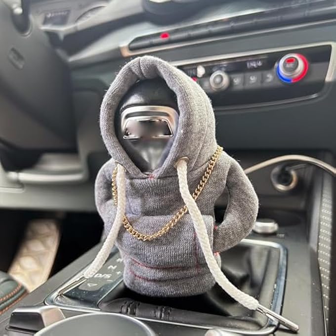 ريحني هودي مقبض ناقل حركة سيارة خزنا، مقبض ناقل حركة مضحك، قميص مقبض ناقل حركة مضحك، غطاء مقبض شفط الشتاء، قميص سترة، إكسسوارات داخلية للسيارات الجديدة، زينة غلاف مقبض يونيفرسال فيت، هدية رمادية - Image 4