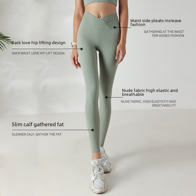 High Waist Slim-Fit Yoga Pants for Women Grey  - Image 3