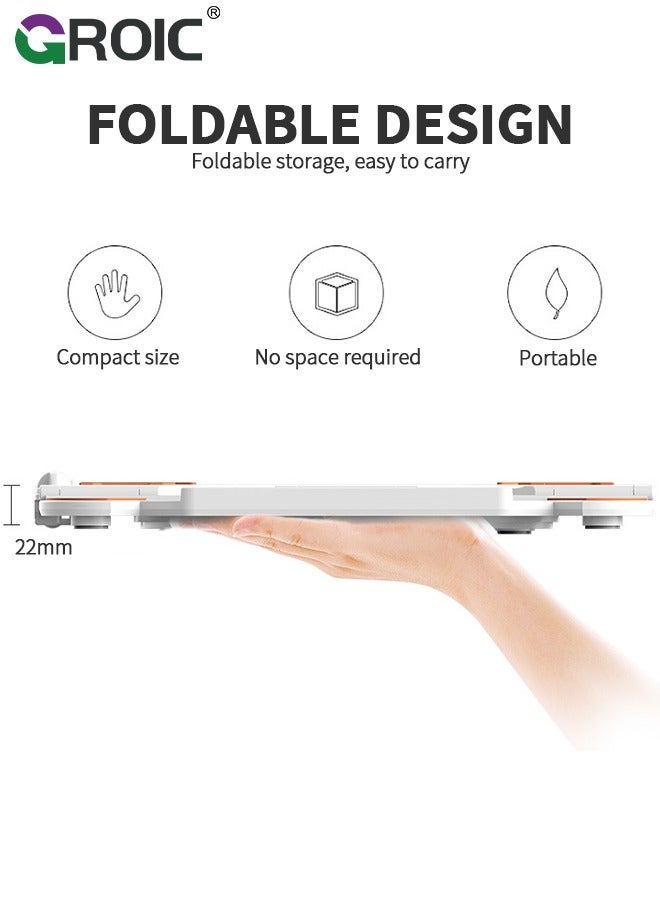 GROIC White Laptop Stand with Stable Support, Adjustable Riser for Desk, Aluminum Computer Notebook Holder Compatible MacBook Air Pro, Dell XPS, HP, Lenovo - Image 5